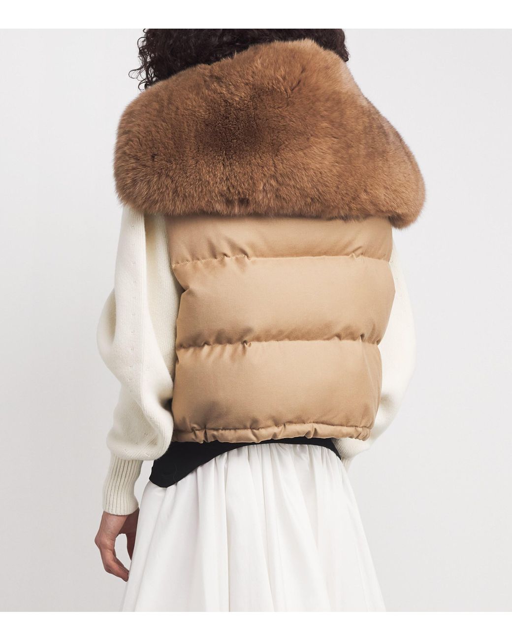 Yves Salomon Natural Down-Virgin Wool-Mink Gilet