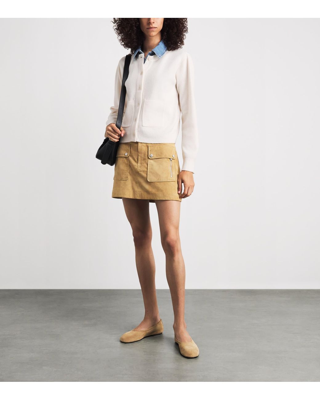 Sandro White Wool-Blend 2-In-1 Cardigan