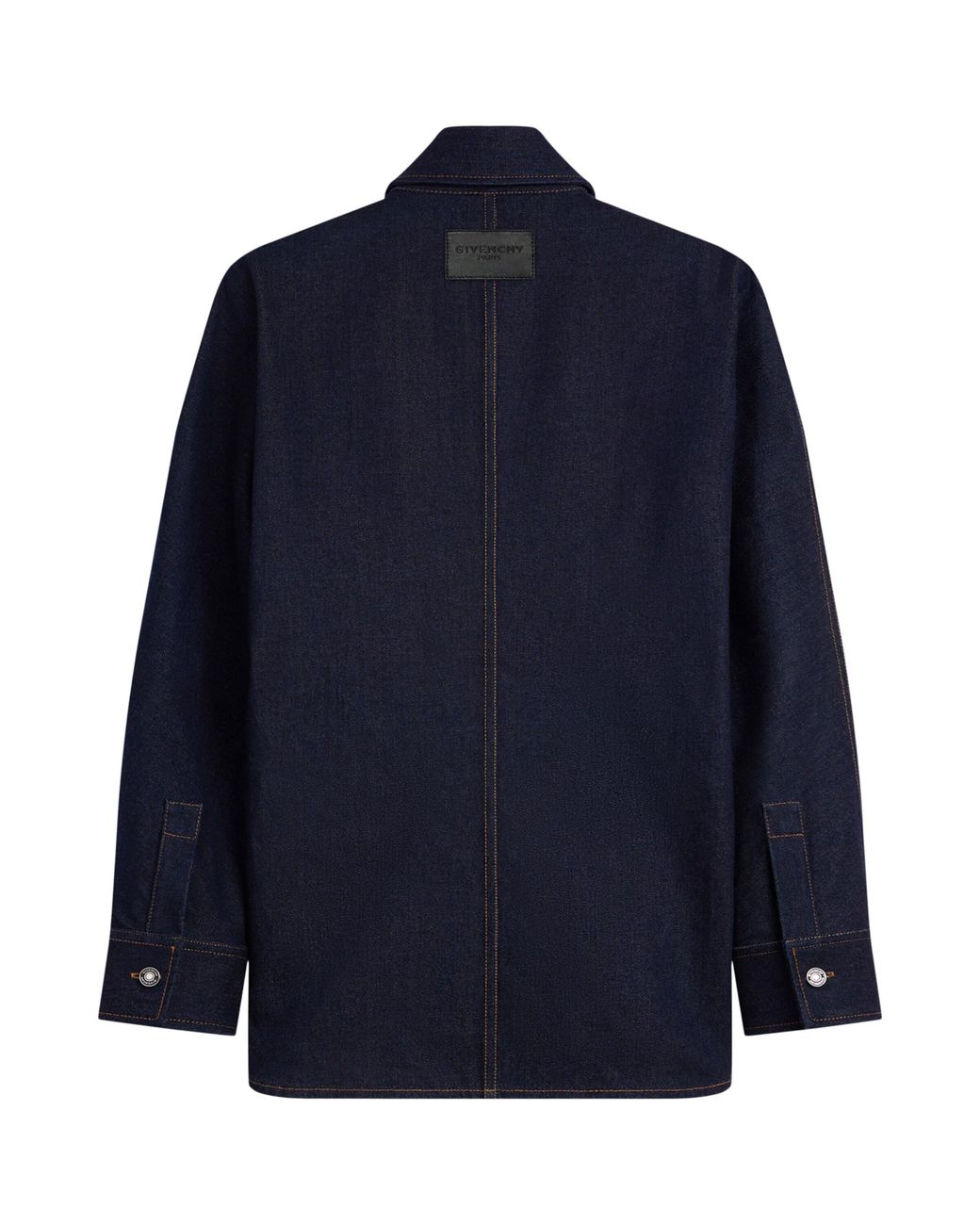 Givenchy Blue Denim Contrast-Stitch Shirt