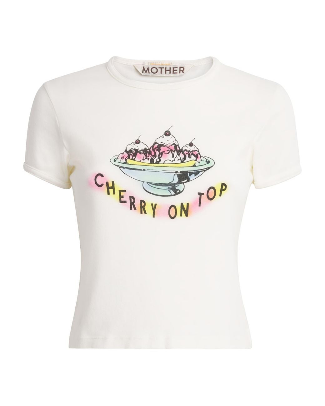 Mother White Printed The Itty Bitty Ringer T-Shirt