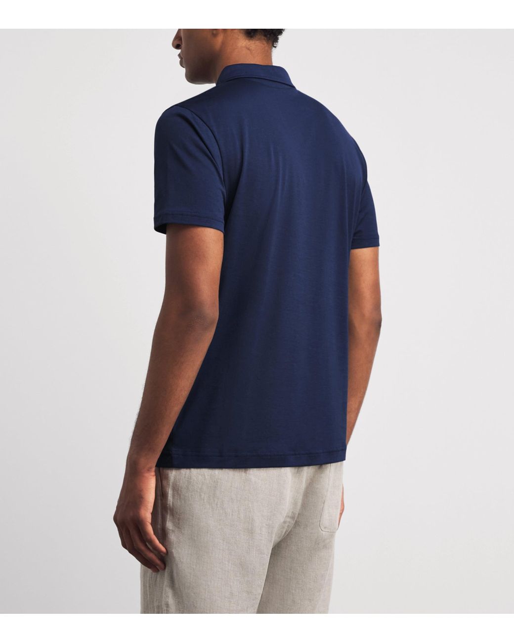 Sunspel Blue Supima Cotton Polo Shirt for men