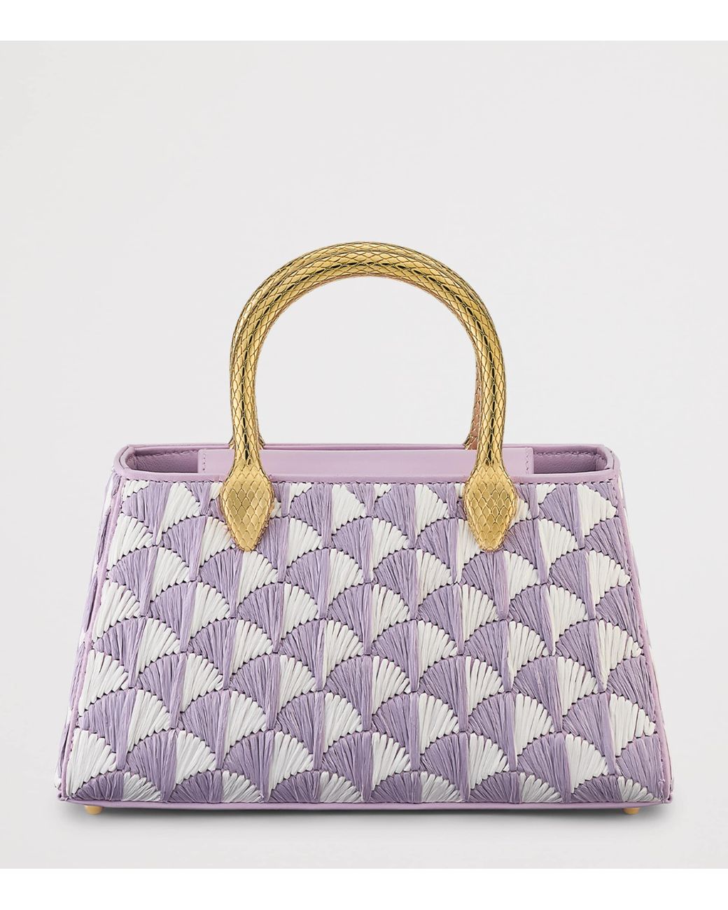 BVLGARI Purple Raffia Serpentine Duette Top-Handle Bag