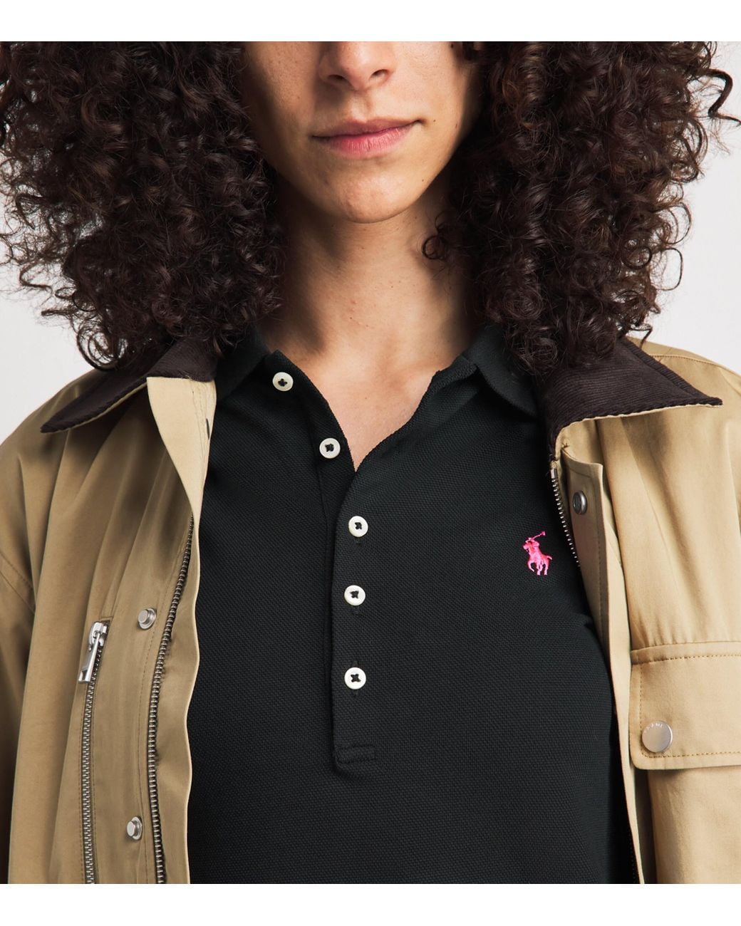 Polo Ralph Lauren Black Stretch-Cotton Julie Polo Shirt