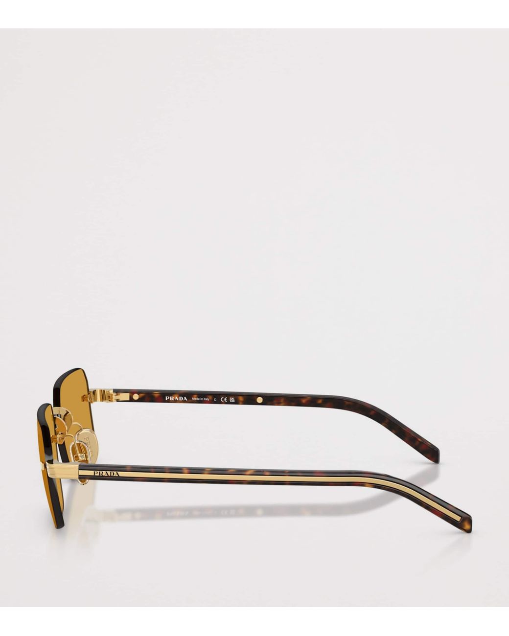 Prada Metallic Rimless Rectangle Sunglasses for men