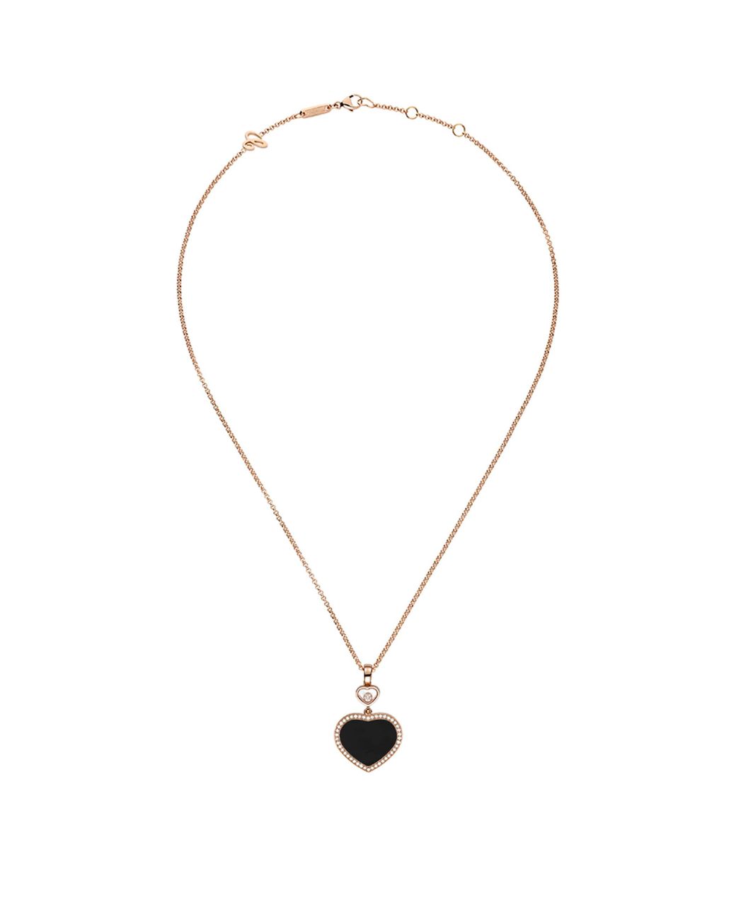 Chopard Metallic And Diamond Happy Hearts Pendant
