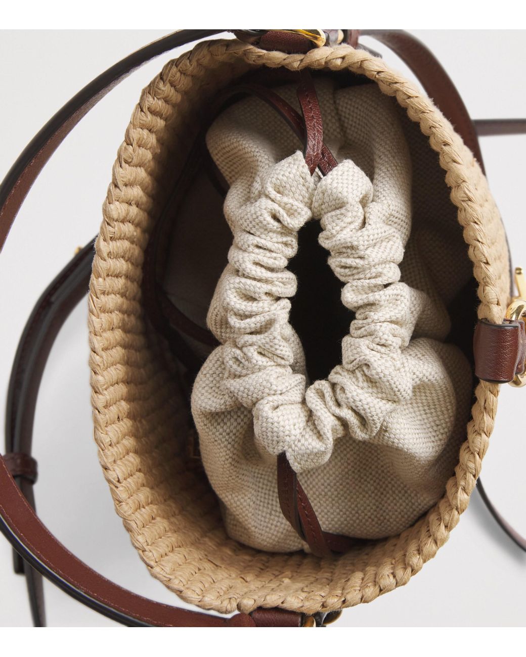 Chloé Metallic Raffia Charms Bucket Bag