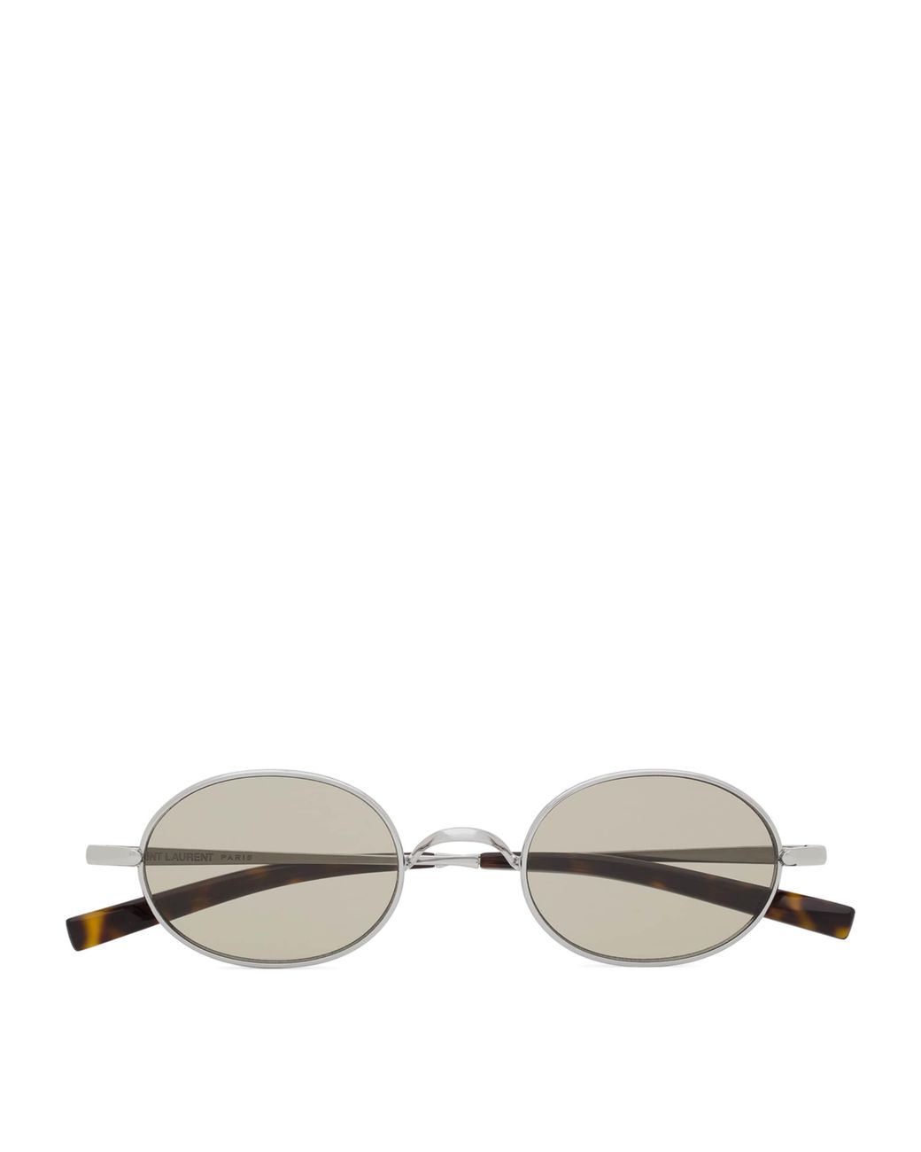 Saint Laurent Metallic Tortoiseshell Oval Sunglasses