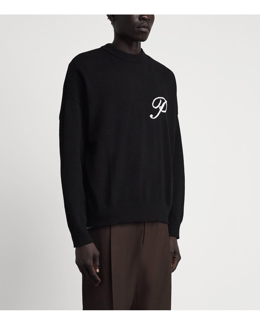 Picante Black Cotton Gallery Sweater for men
