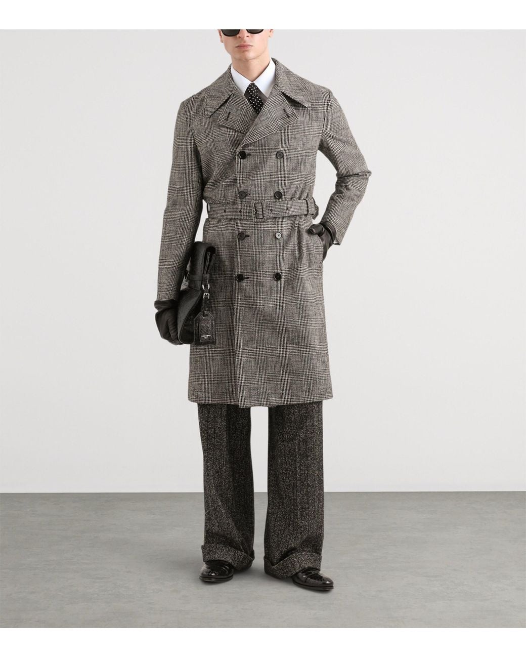 Dolce & Gabbana Gray Wool-Blend Stripe Tailored Trousers for men