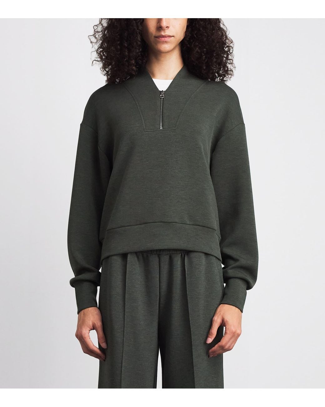 Varley Green Doublesoft Davidson Quarter-Zip Sweatshirt