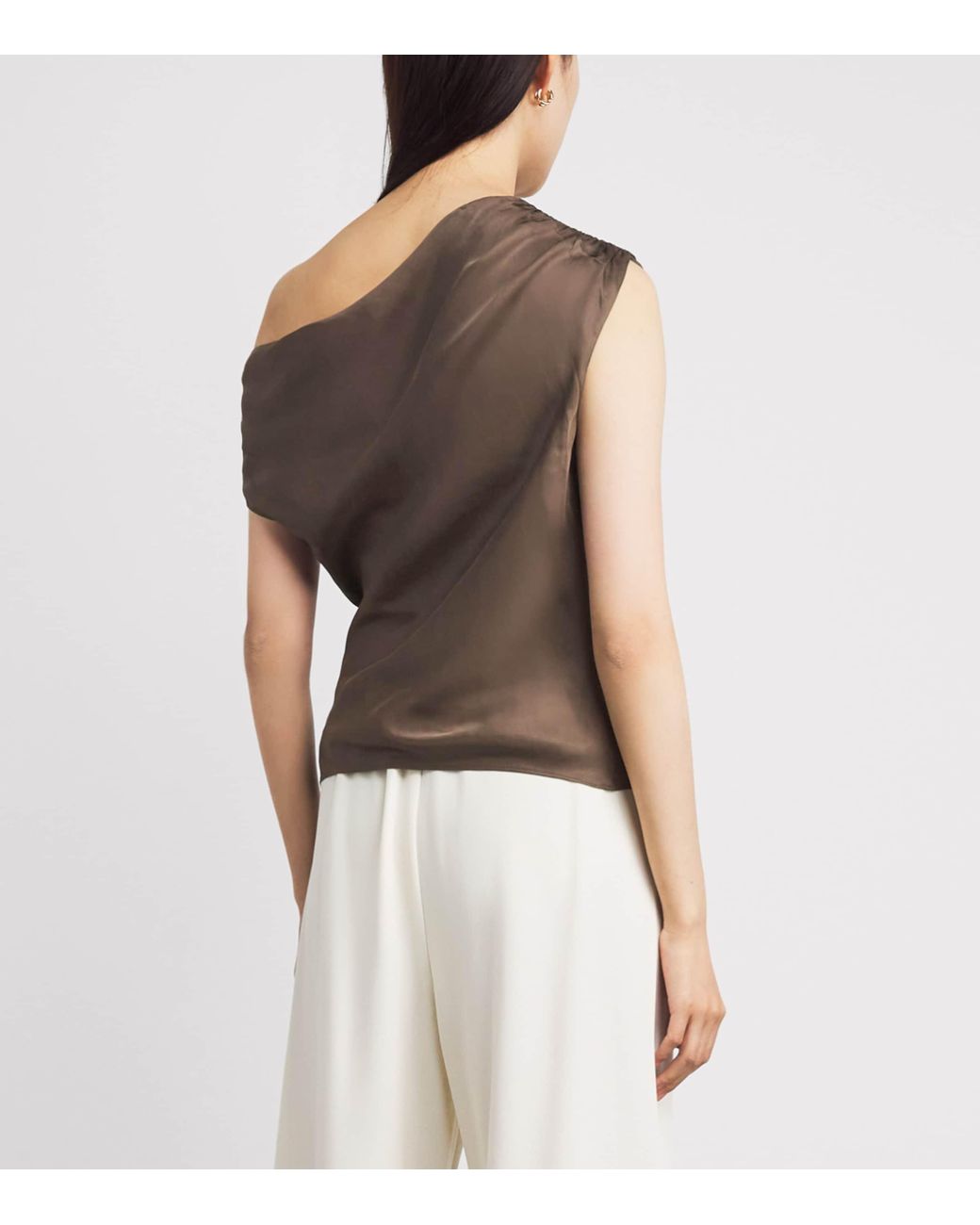 Toccin Brown One-Shoulder Veda Top