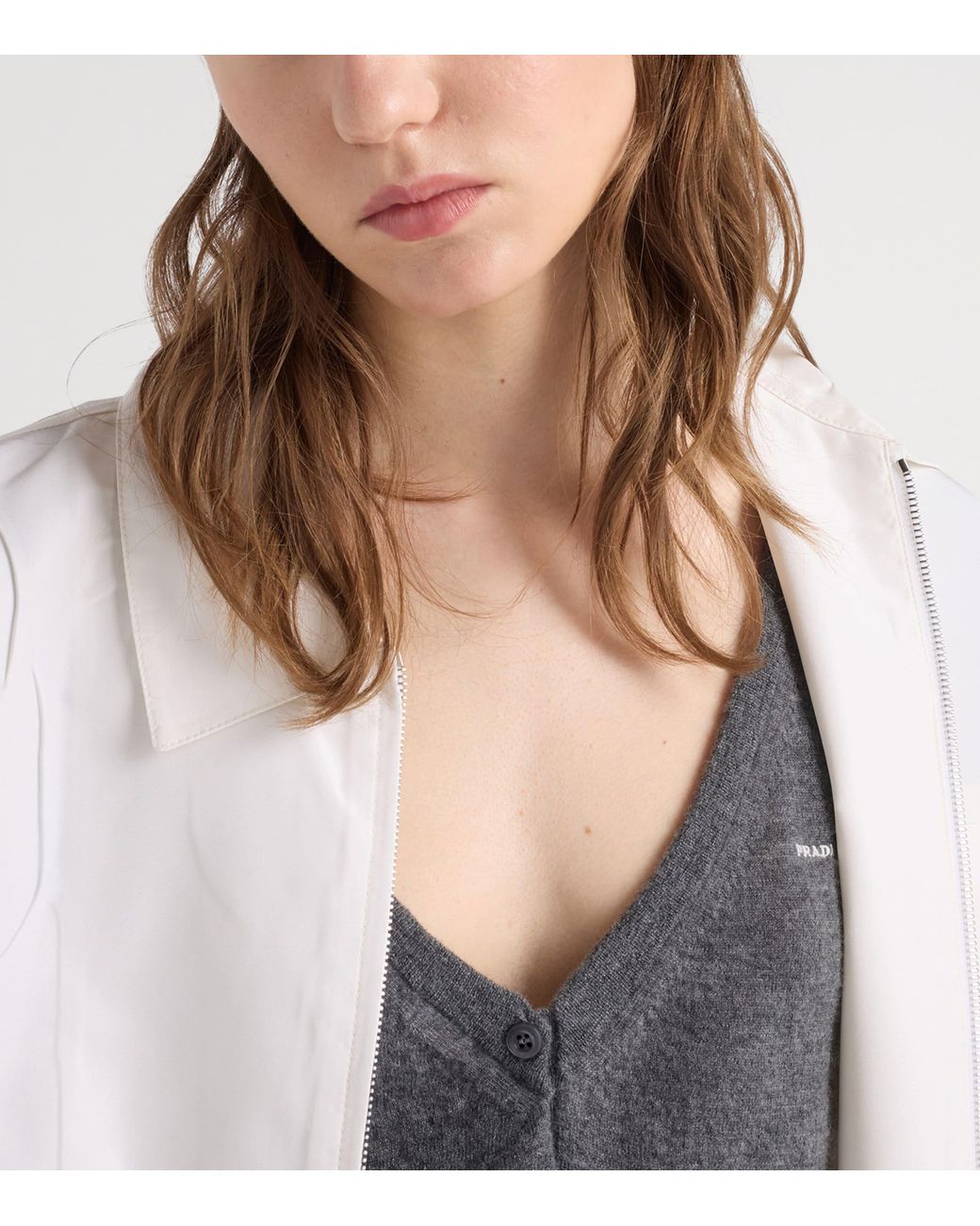 Prada Gray Cashmere Cropped Cardigan