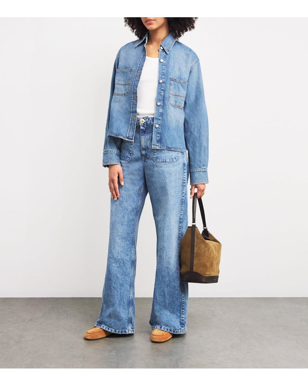 Sandro Blue High-Waist Wide-Leg Jeans