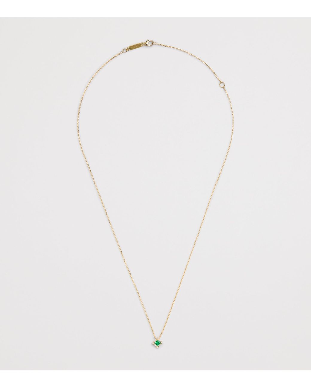 Suzanne Kalan Metallic Diamond And Emerald Mini Princess Pendant Necklace