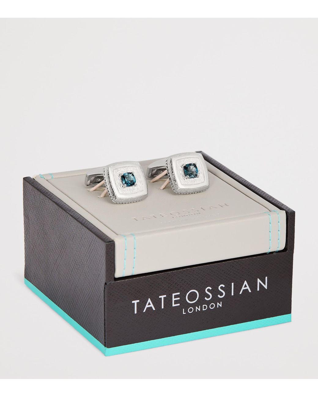 Tateossian Metallic Sterling And Topaz Graffiato Cufflinks for men