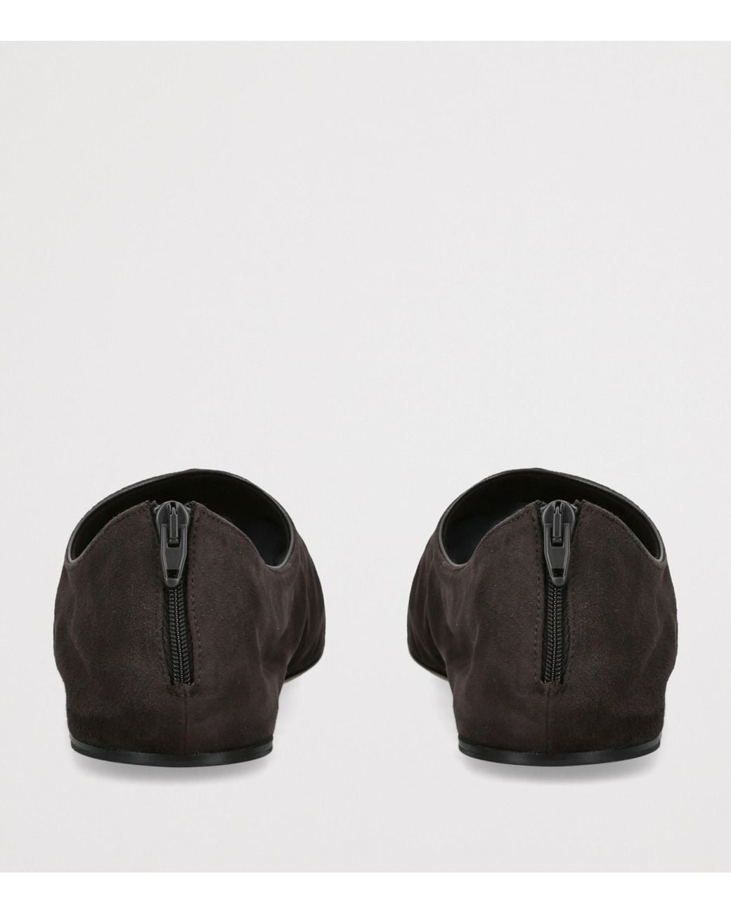 The Row Black Stellene Suede Slippers