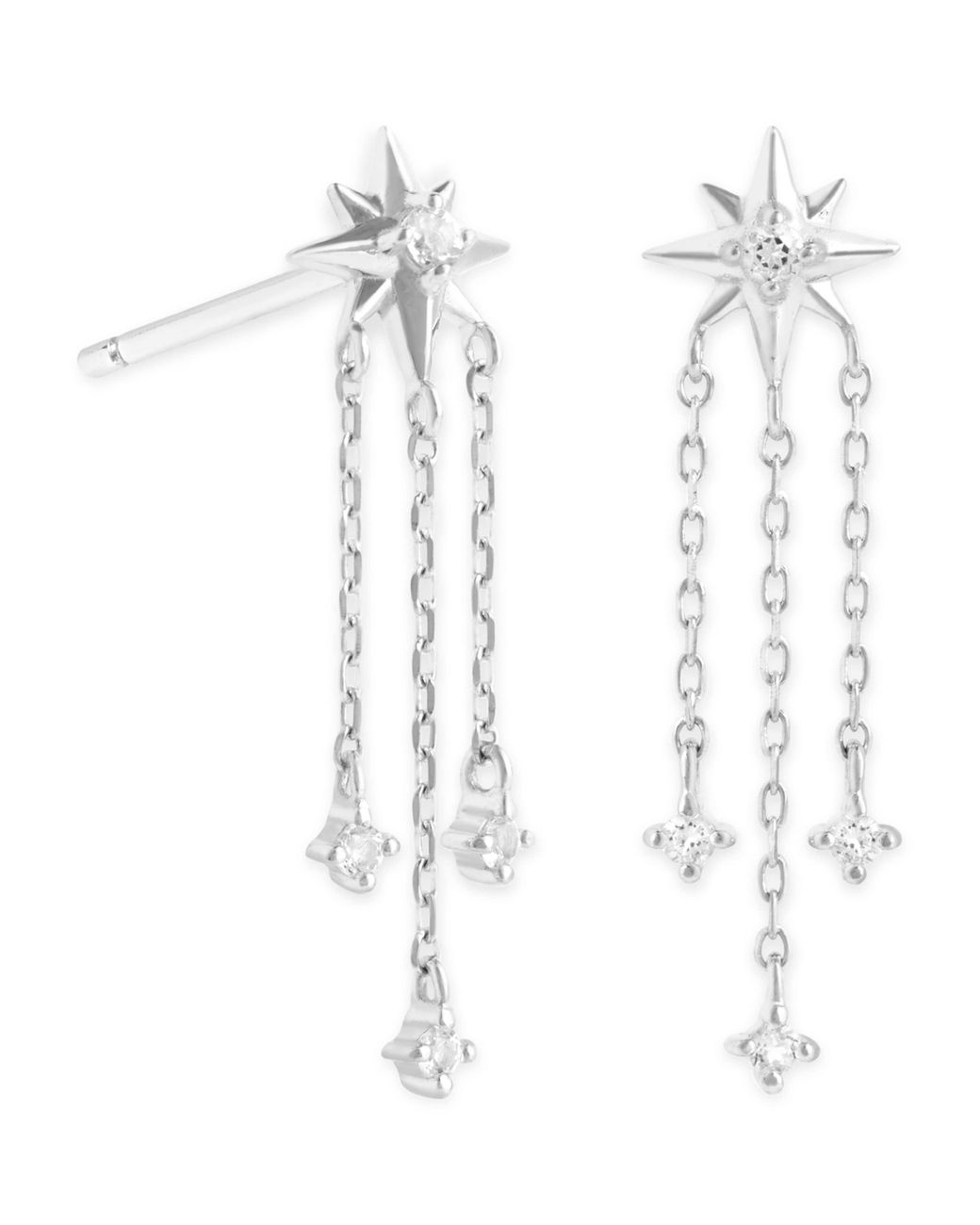 Astrid & Miyu White And Topaz Shooting Star Earrings