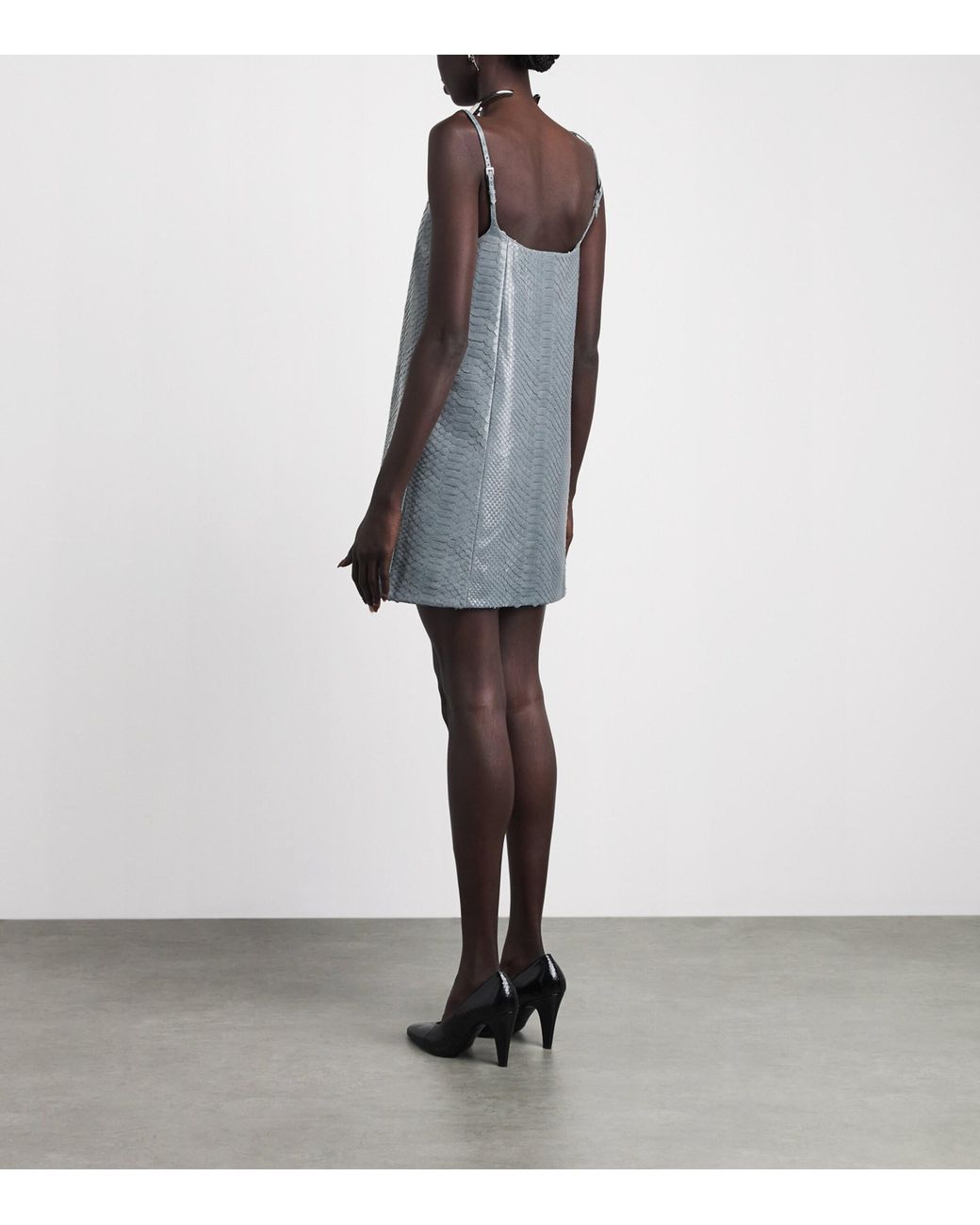 Alaïa Gray Snakeskin Mini Dress