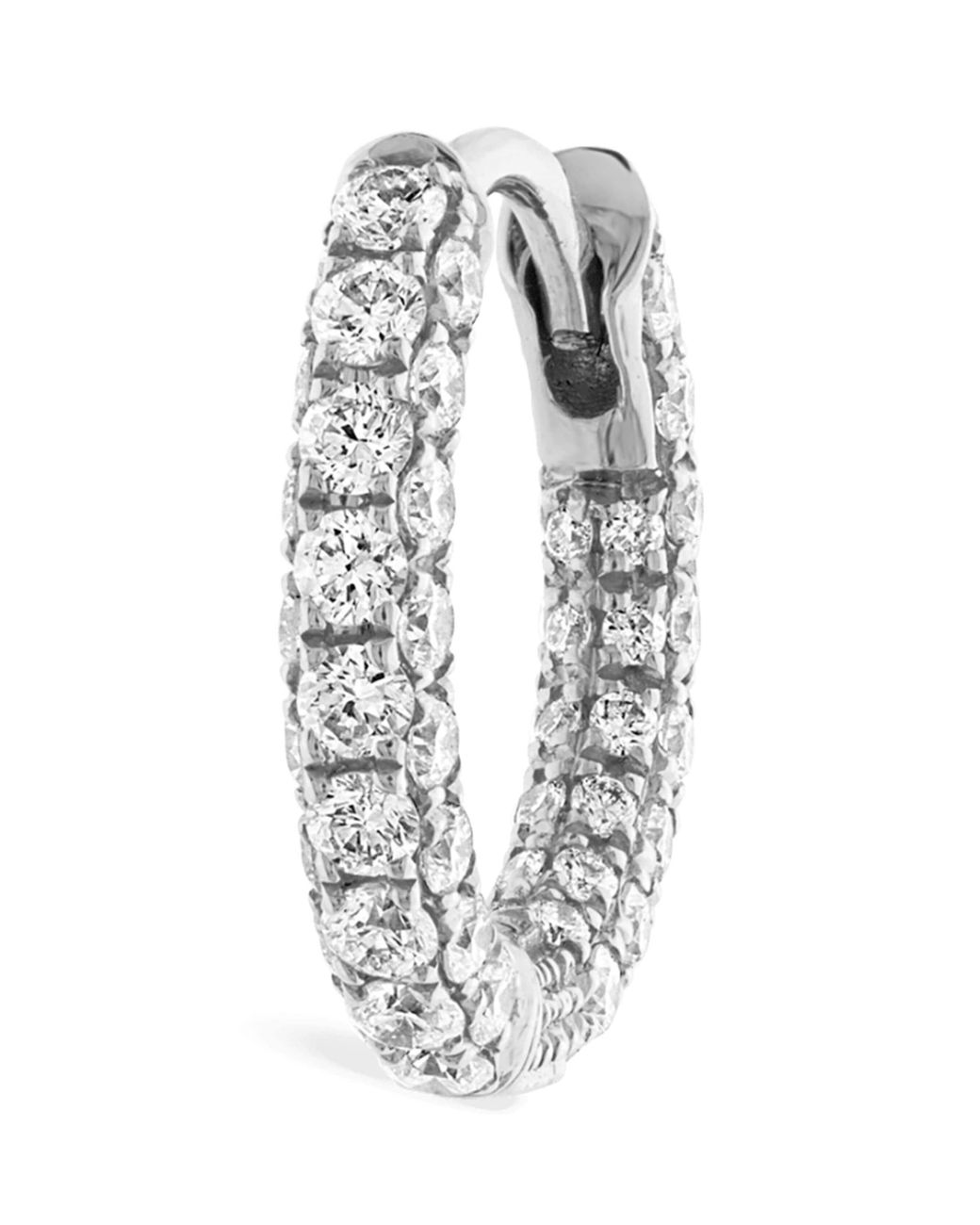 Maria Tash White Diamond Five Row Pavé Single Hoop Earring