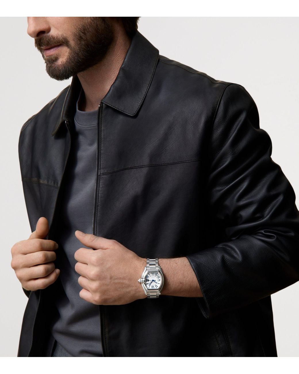 Cartier Metallic Stainless Steel Roadster Watch