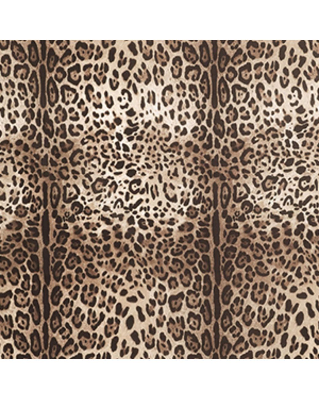 Dolce & Gabbana Brown Cotton Leopard Print Foulard