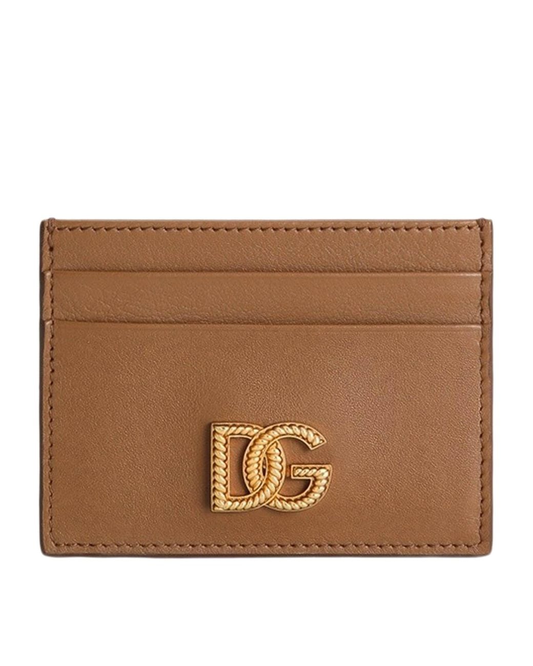 Dolce & Gabbana Brown Calfskin Dg Millennials Card Holder