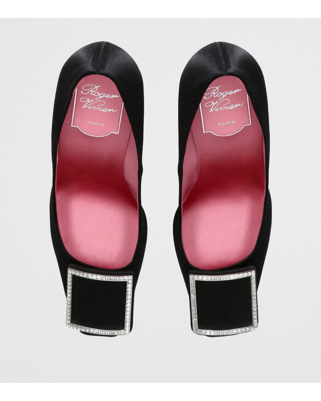 Roger Vivier Black Satin Trompette Pumps 100