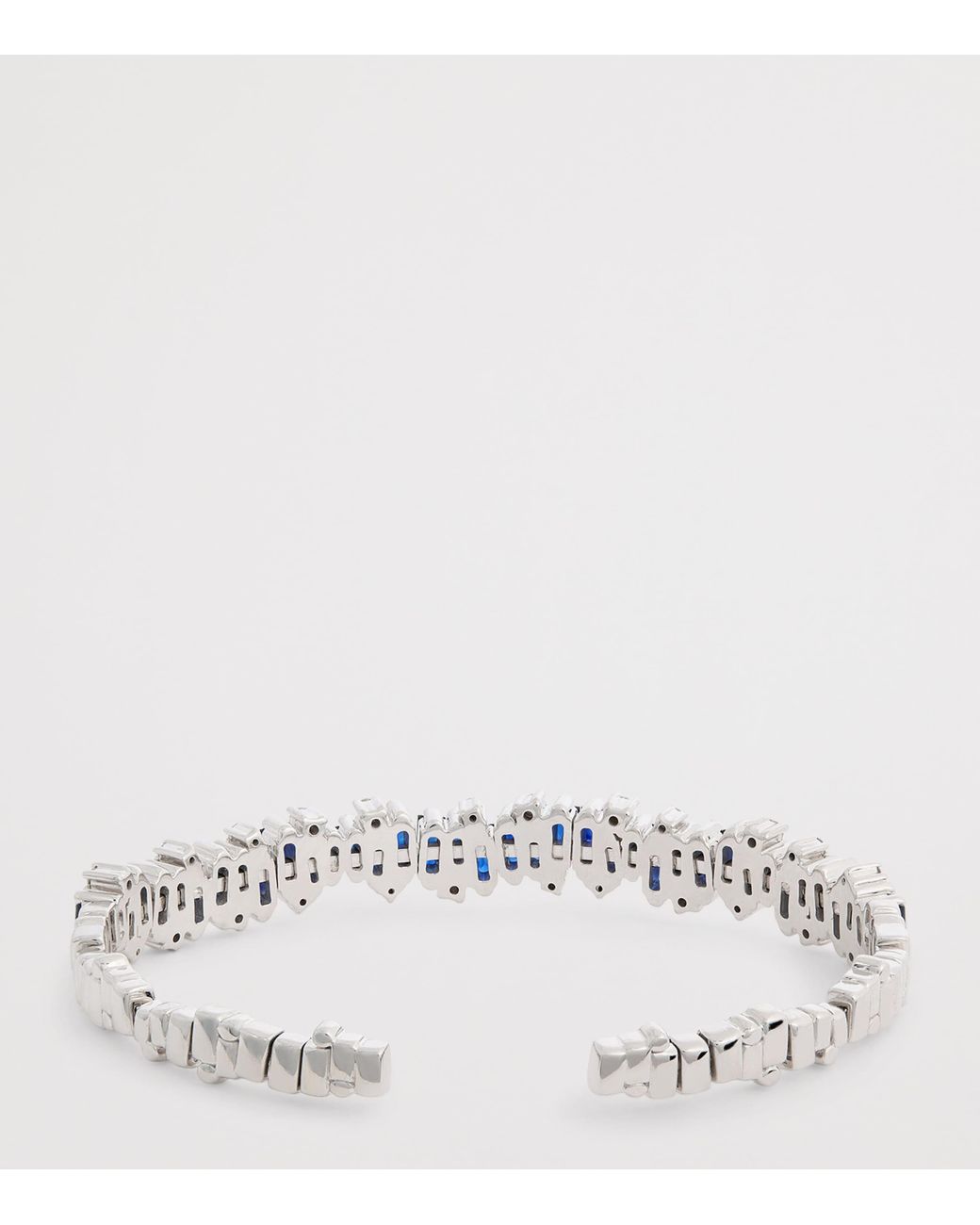 Suzanne Kalan White Diamond And Sapphire And Shimmer Audrey Bangle