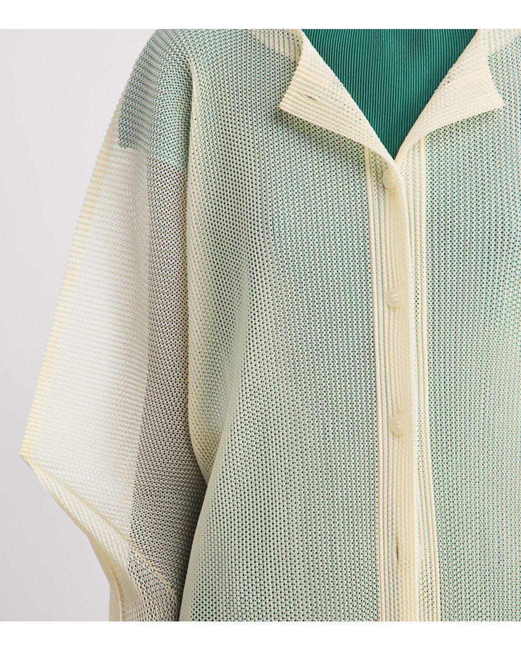 Pleats Please Issey Miyake White Tatami August Cardigan