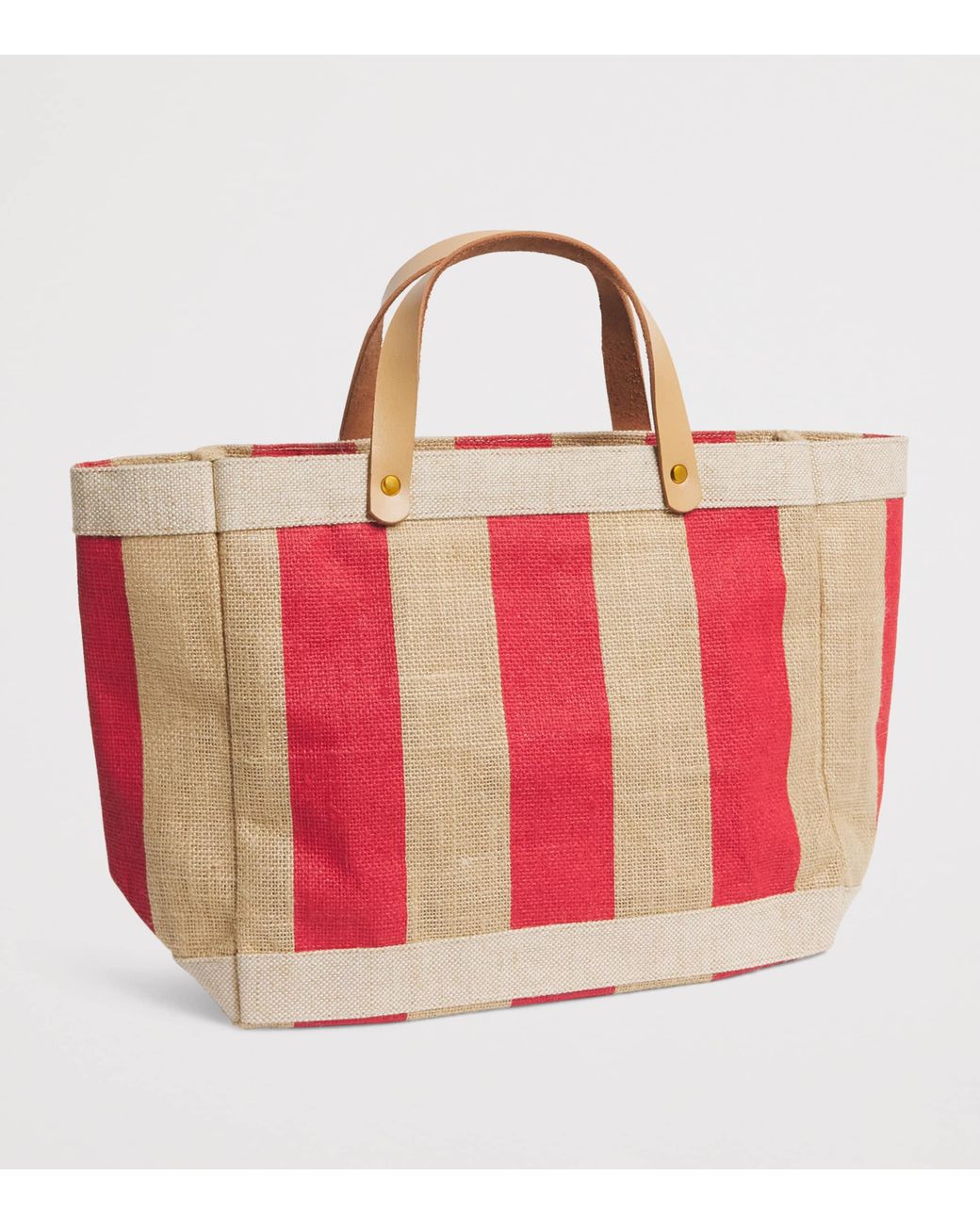 Harrods Pink Small Canvas Stripe Knightsbridge Shopper Bag