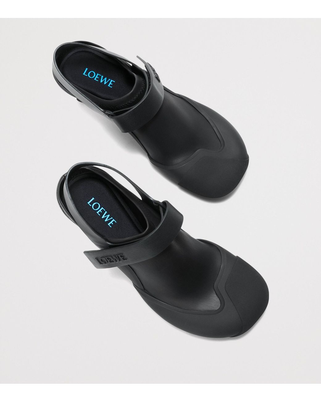 Loewe Black Leather Dive Slingback Mules 45