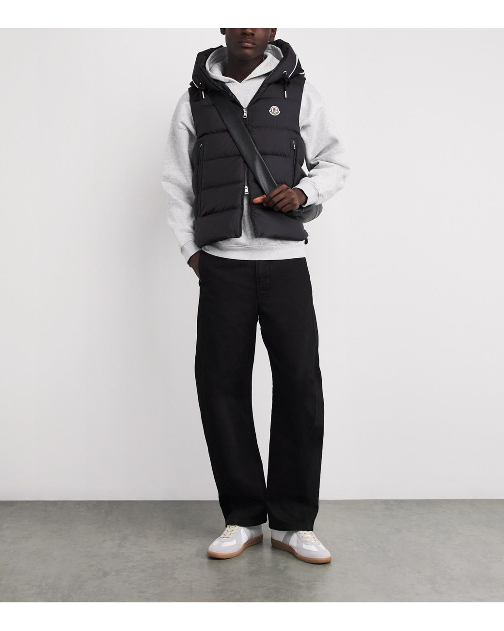 Moncler Black Cardamine Hooded Gilet for men
