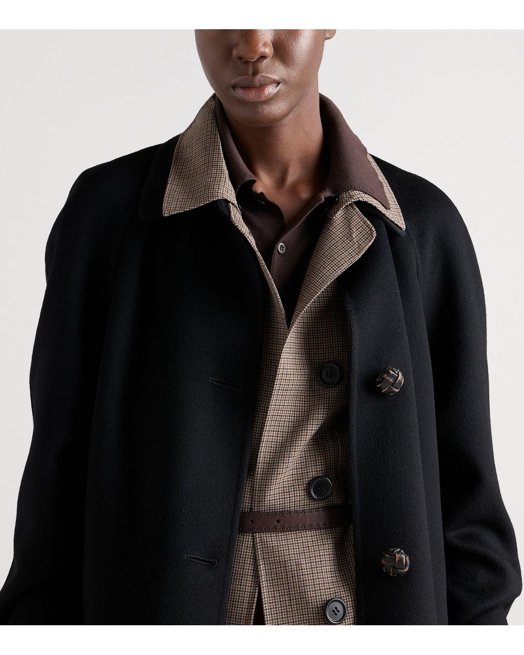 Prada Black Wool-Cashmere Single-Breasted Coat