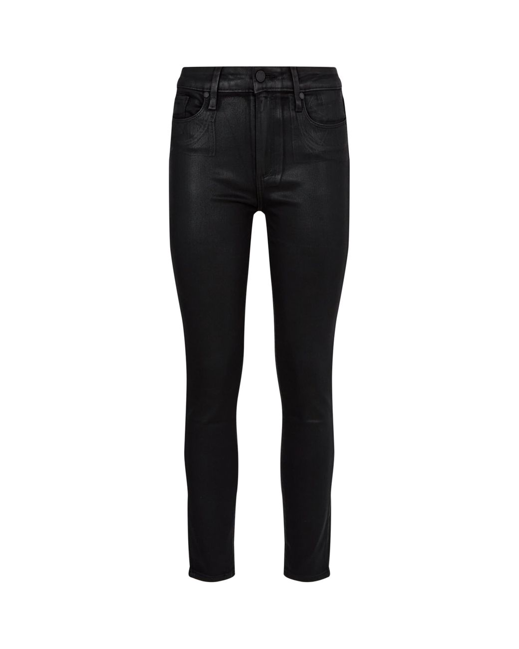 PAIGE Black Hoxton Coated Skinny Jeans