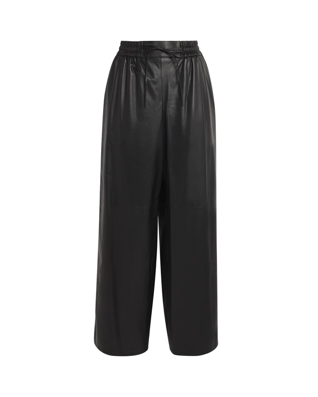 Yves Salomon Black Lambskin Wide-Leg Trousers