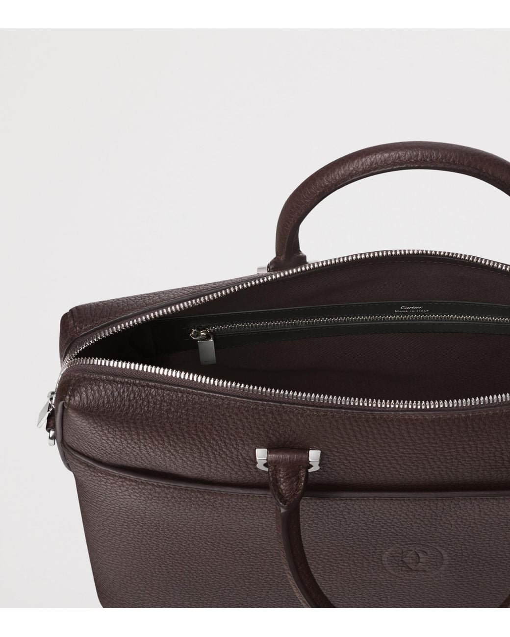 Cartier Brown Leather Must De Briefcase for men