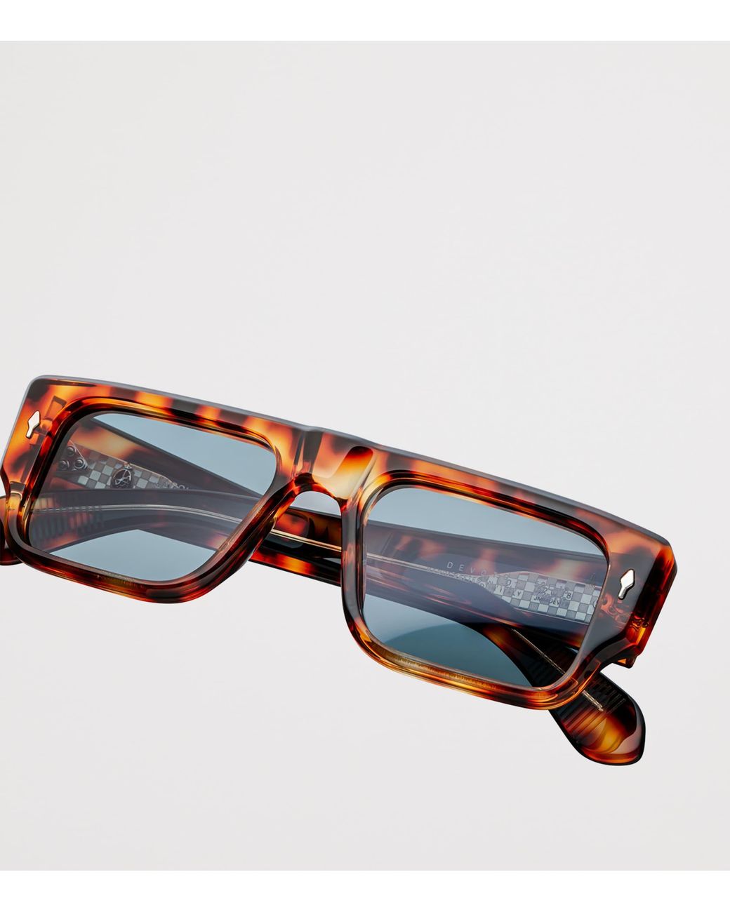 Jacques Marie Mage Blue Tortoiseshell Devoto Rectangle Sunglasses