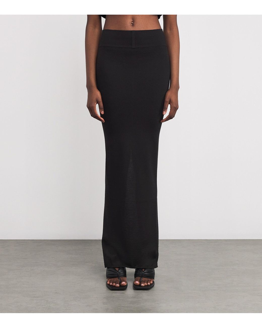 Rick Owens Wool Pillar Maxi Skirt in Black | Lyst