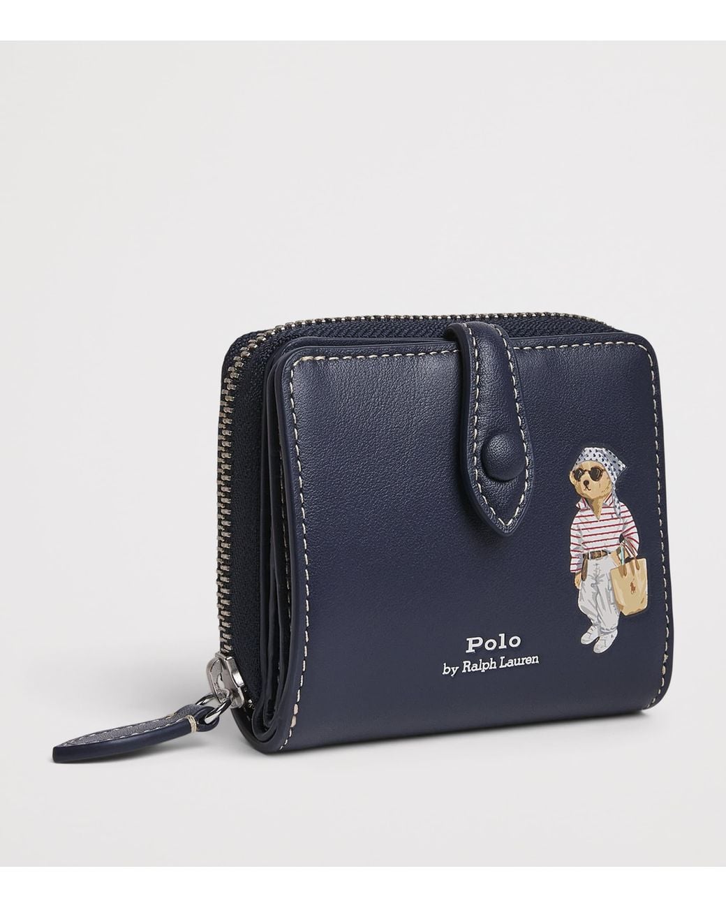 Polo Ralph Lauren Blue Small Leather Polo Bear Wallet