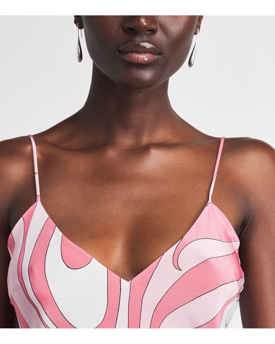 Emilio Pucci Pink Silk Printed Maxi Slip Dress