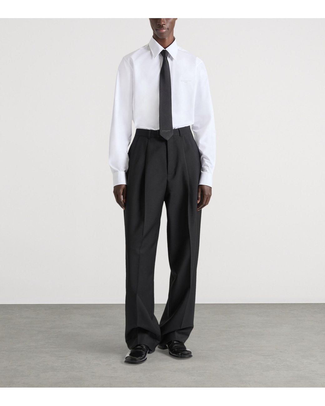 Givenchy White Cotton Poplin Logo Shirt for men
