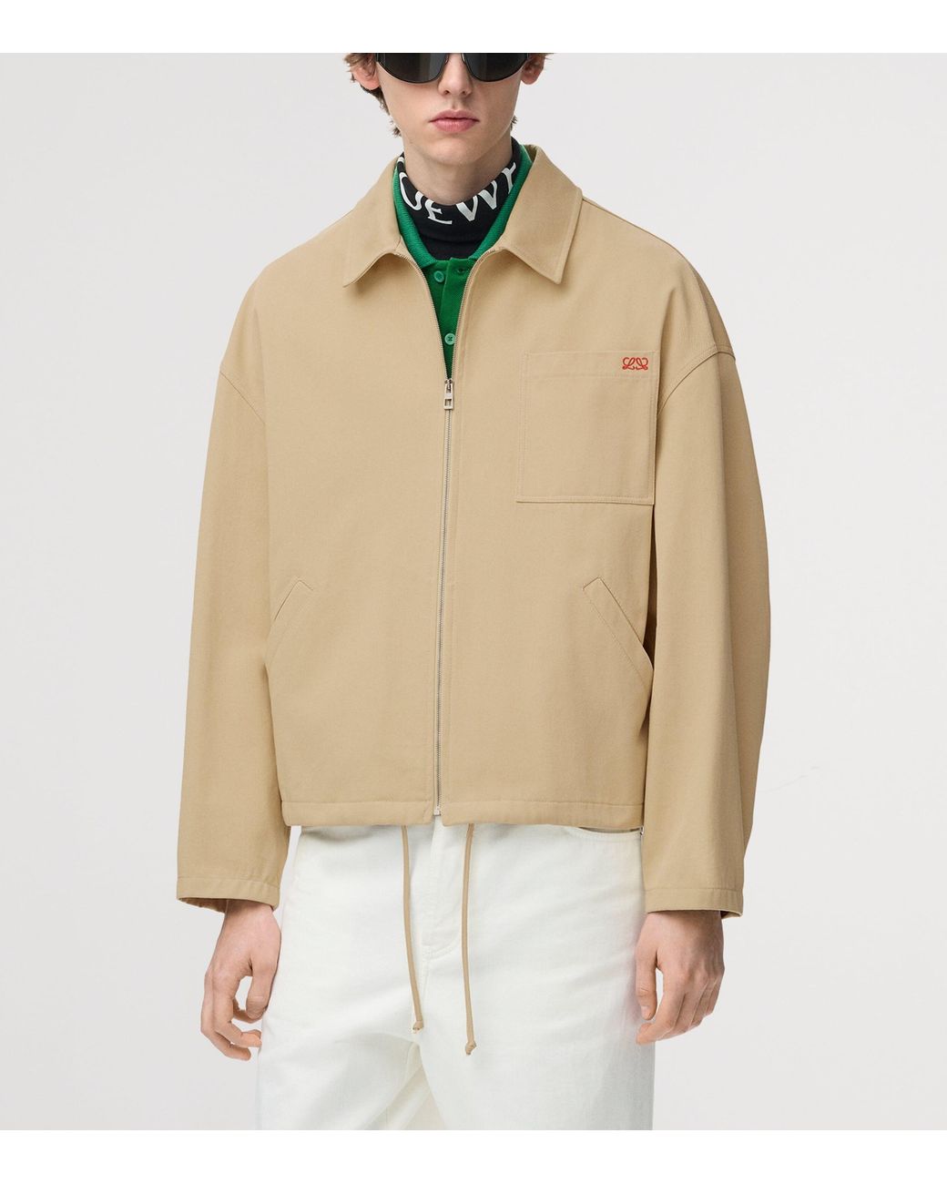 Loewe Natural Canvas Zip-Up Jacket for men