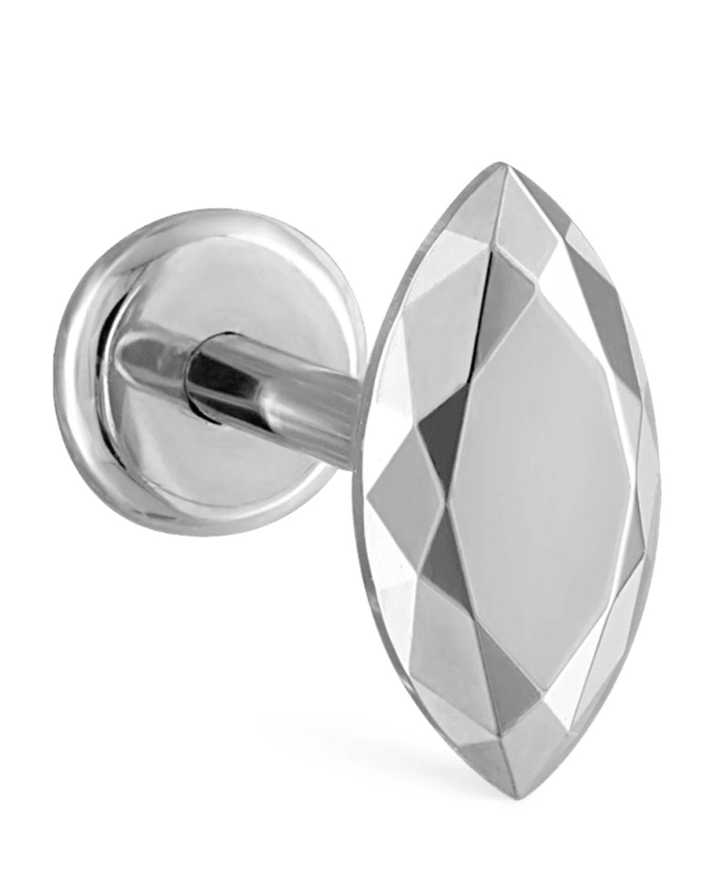 Maria Tash Metallic Faceted Marquise Threaded Stud Single Earring