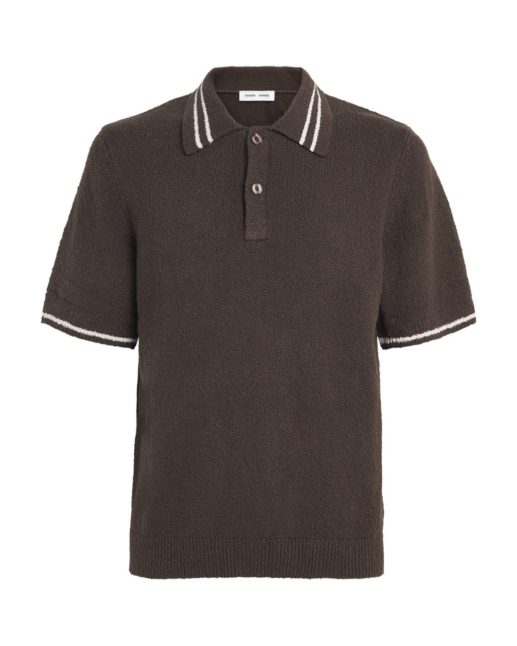 Samsøe & Samsøe Black Bouclé Sapedro Polo Shirt for men