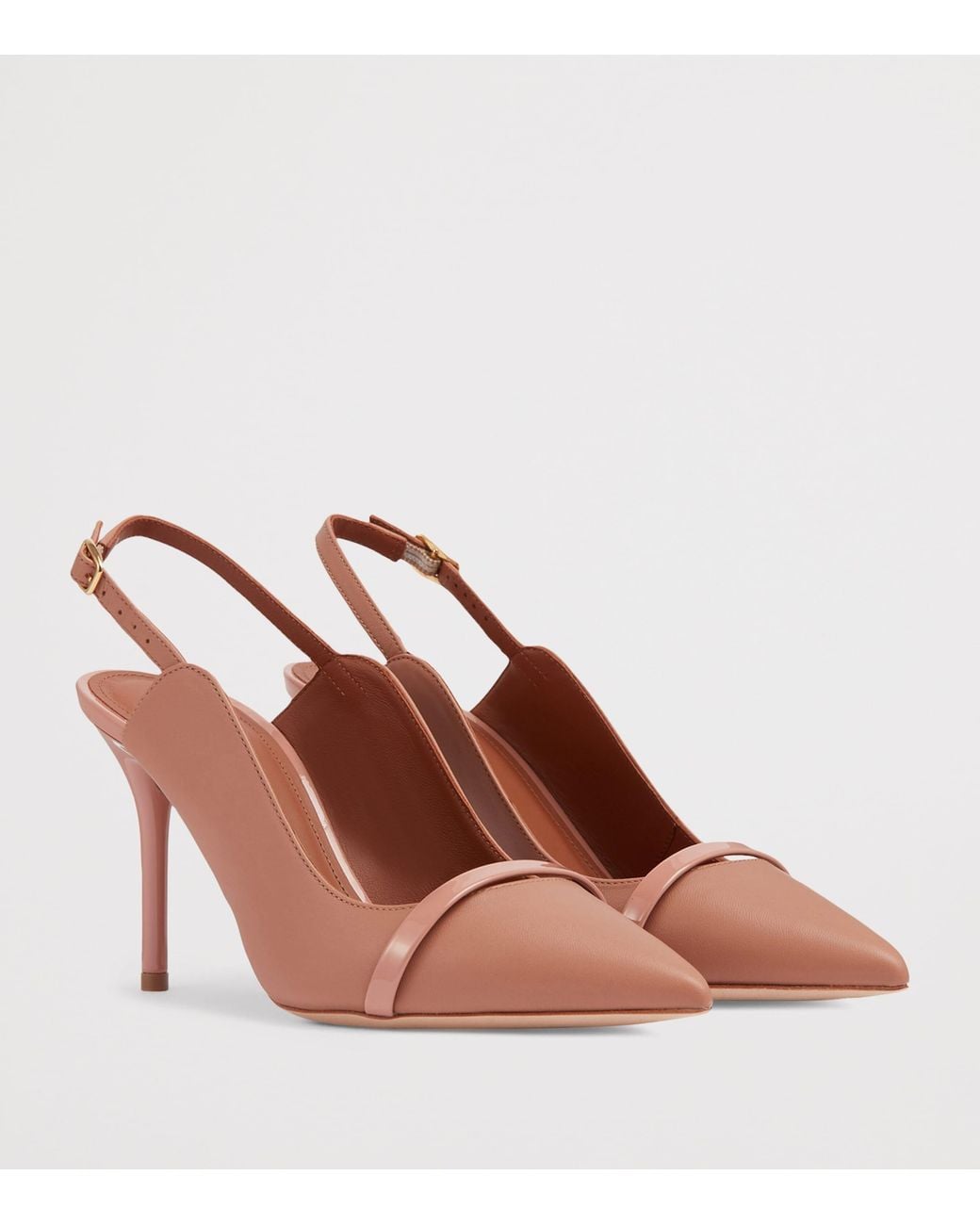 Malone Souliers Pink Leather Marion Slingback Pumps 85
