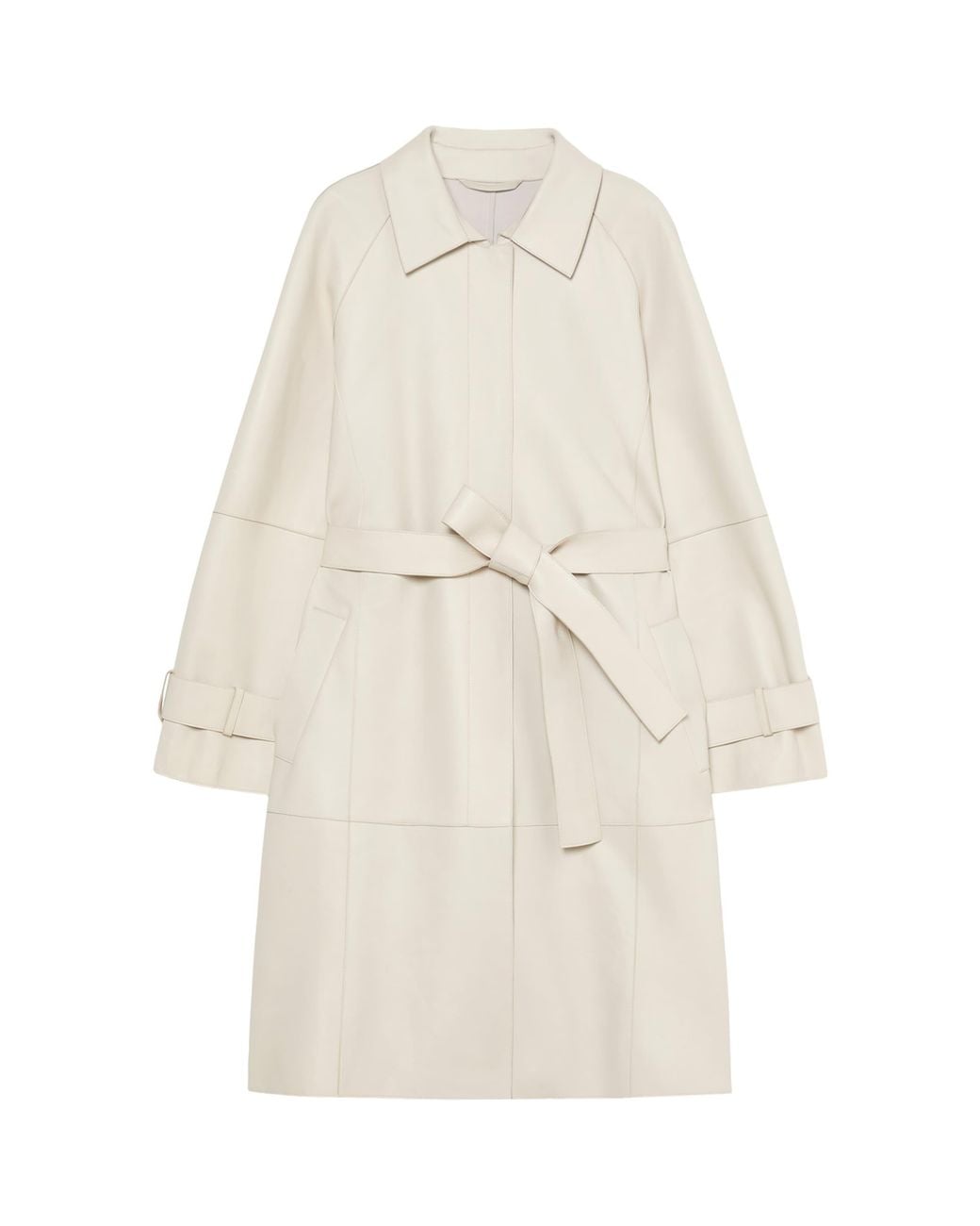 Marina Rinaldi White Leather Trench Coat