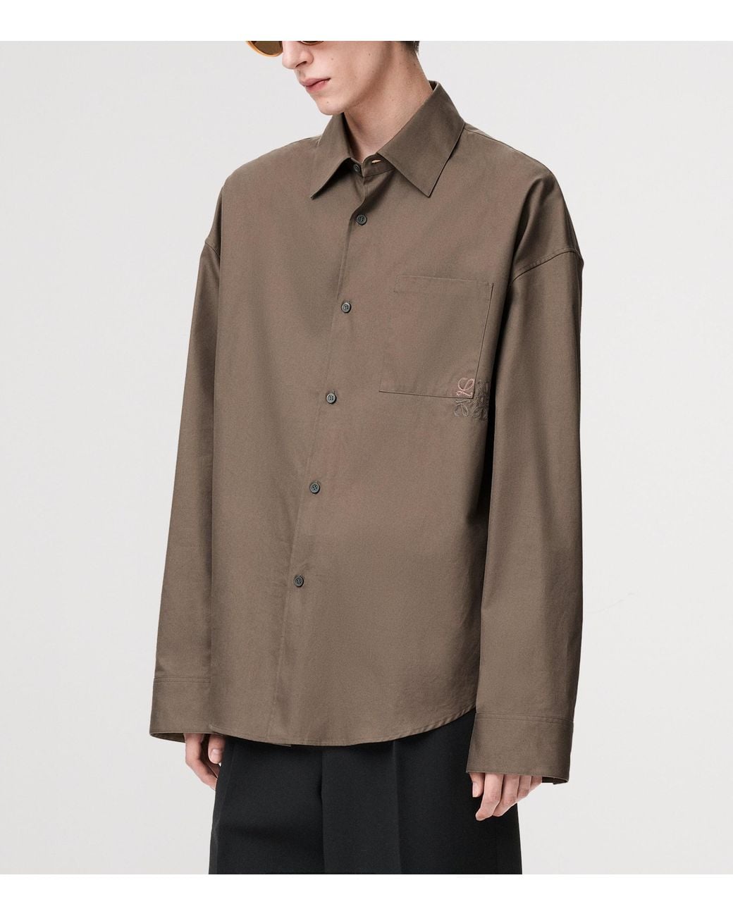 Loewe Gray Cotton-Blend Anagram Shirt for men