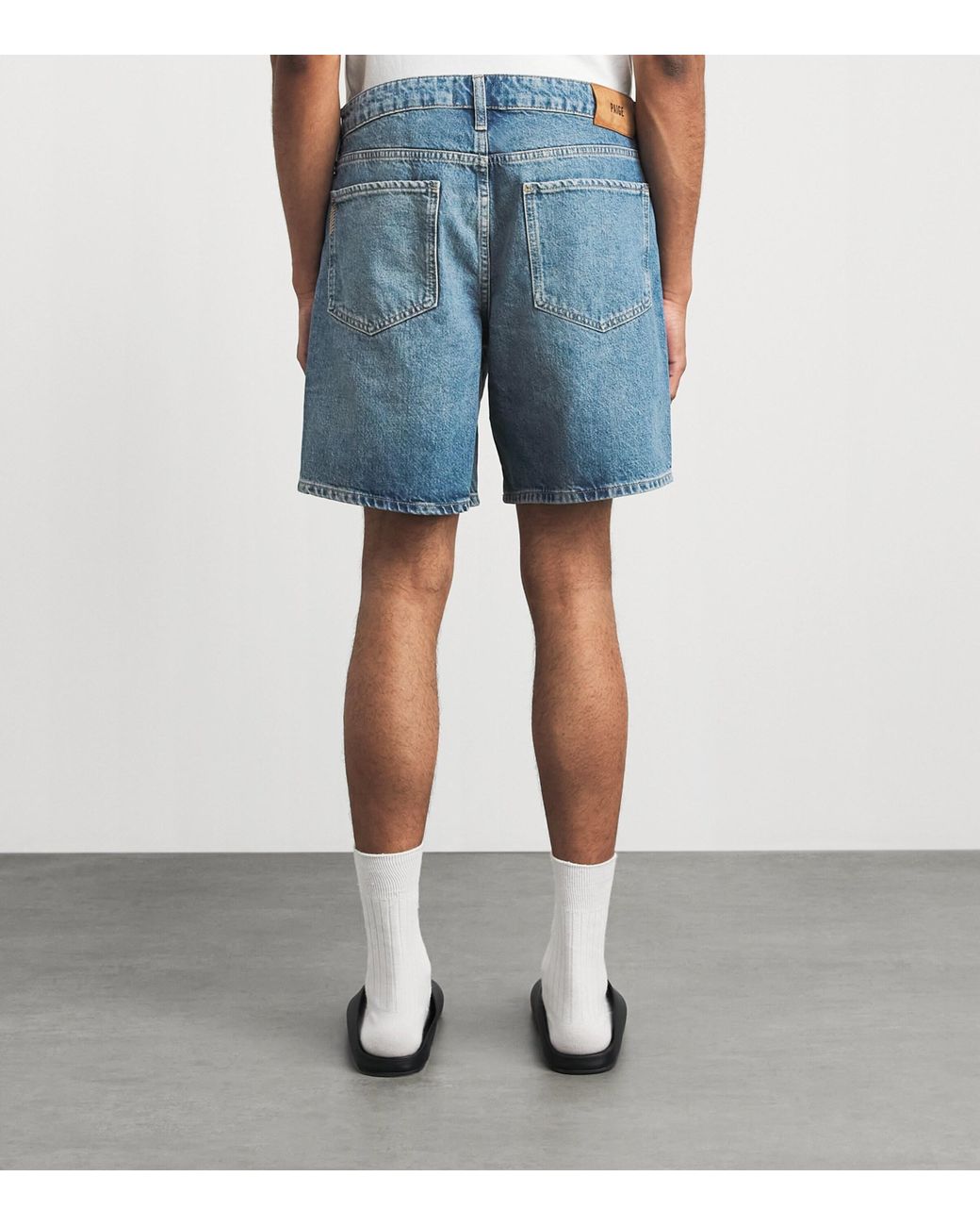 PAIGE Blue Darnell Denim Shorts for men