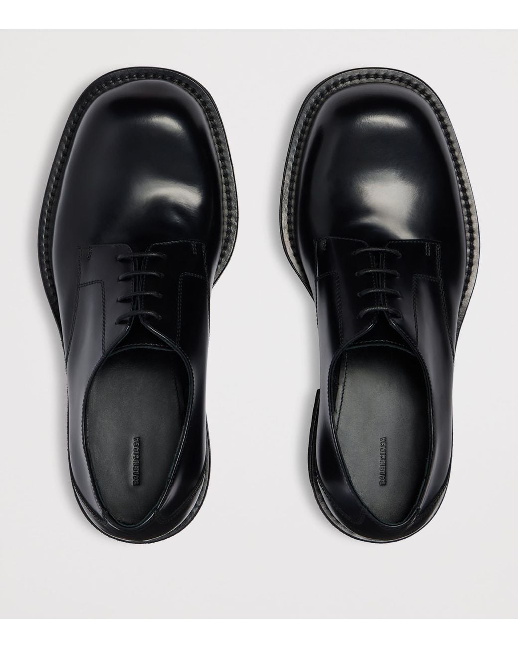 Balenciaga Black Leather Venom Derby Shoes for men