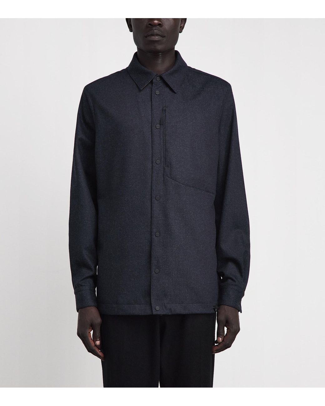 Sease Blue Cotton Padded Gate 2.0 Overshirt for men